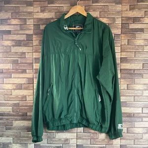 Unisex Vintage XL Green Starter Hamden Hall Zip Up Windbreaker